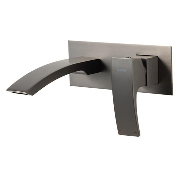 Смеситель для раковины настенный Gappo G07-9 G1007-29, оружейная сталь, Цвет производителя: оружейная сталь - фото 