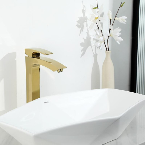 Смеситель для раковины высокий Gappo G1007-32, золото - фото 2