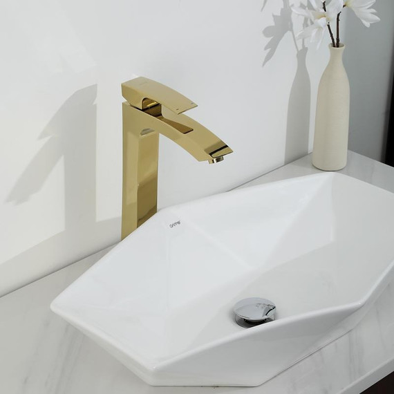 Смеситель для раковины высокий Gappo G1007-32, золото - фото 3