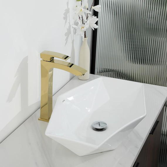 Смеситель для раковины высокий Gappo G1007-32, золото - фото 4