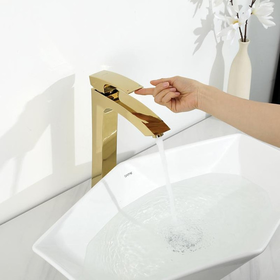 Смеситель для раковины высокий Gappo G1007-32, золото - фото 8