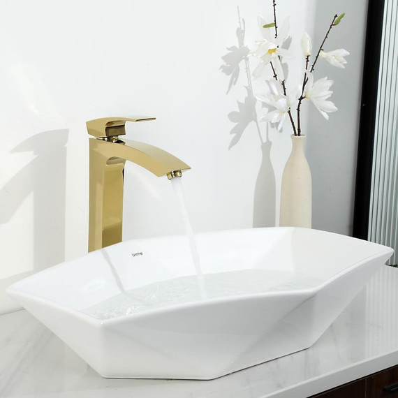 Смеситель для раковины высокий Gappo G1007-32, золото - фото 9