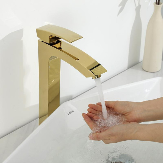 Смеситель для раковины высокий Gappo G1007-32, золото - фото 12