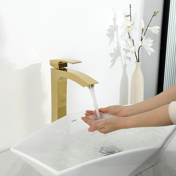 Смеситель для раковины высокий Gappo G1007-32, золото - фото 13