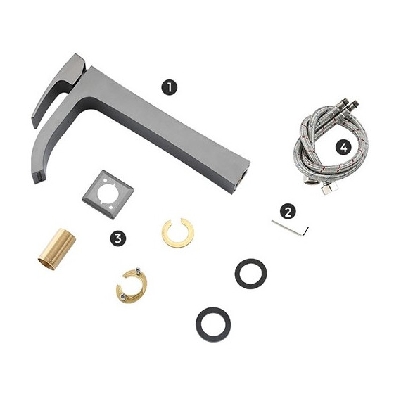 Смеситель для раковины высокий Gappo G1007-89, оружейная сталь - фото 10