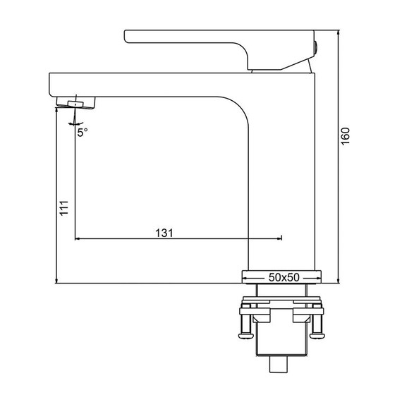 Смеситель для раковины Gappo G17-3 G1017-3, золото сатин - фото 2
