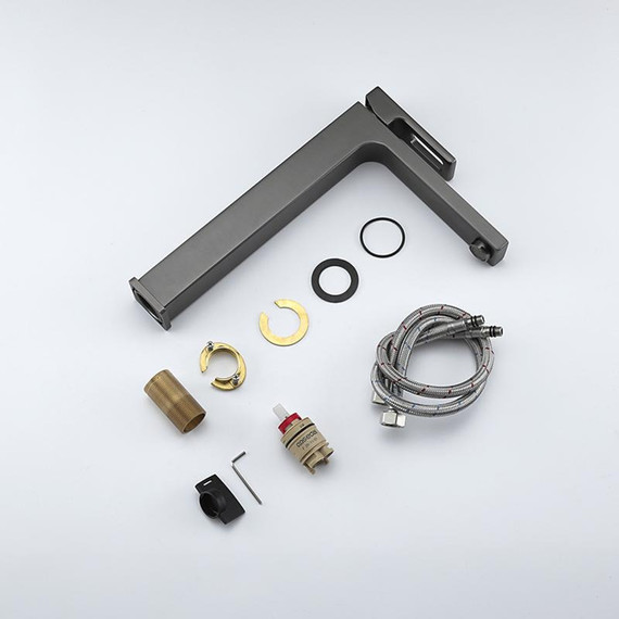 Смеситель для раковины высокий Gappo G1017-92, оружейная сталь - фото 5