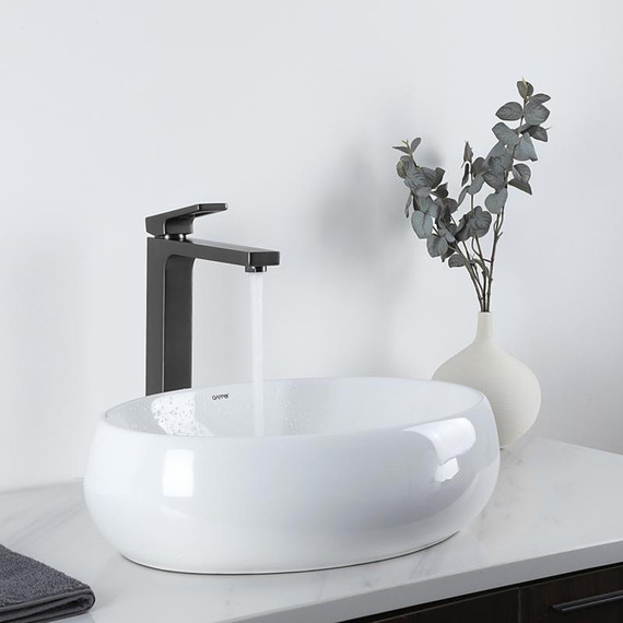 Смеситель для раковины высокий Gappo G1017-92, оружейная сталь - фото 2