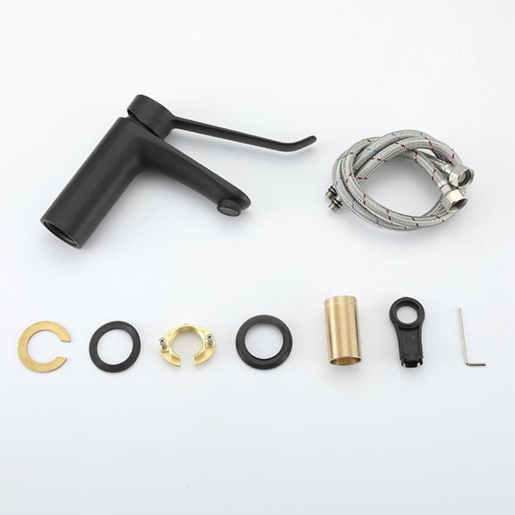 Смеситель для раковины с локтевой (хирургической) ручкой Gappo G1021-6, черный, Цвет производителя: чёрный - фото 22