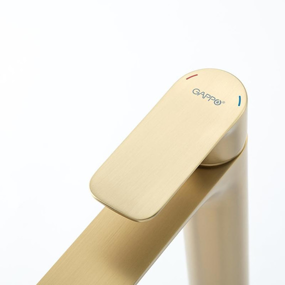 Смеситель для раковины высокий Gappo G48-3 G1048-32, золото сатин, Цвет производителя: золото сатин - фото 20