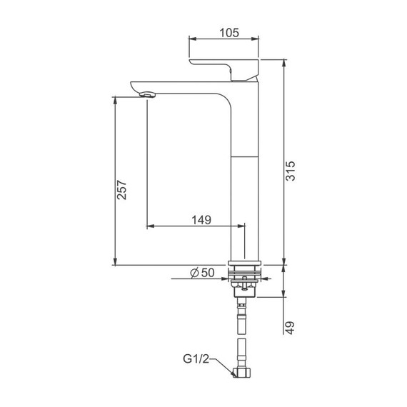 Смеситель для раковины высокий Gappo G48-3 G1048-32, золото сатин, Цвет производителя: золото сатин - фото 25