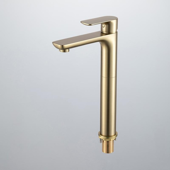 Смеситель для раковины высокий Gappo G48-3 G1048-32, золото сатин, Цвет производителя: золото сатин - фото 14