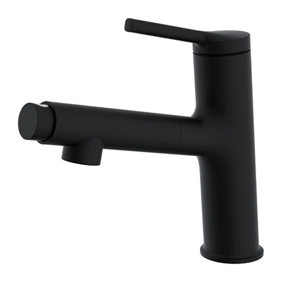 Смеситель для раковины с выдвижным изливом Gappo G1052-76, черный - фото 