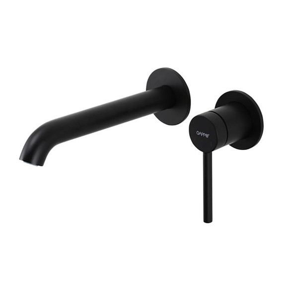 Смеситель для раковины настенный Gappo G06-6 G1206-6, чёрный, Цвет производителя: чёрный - фото 