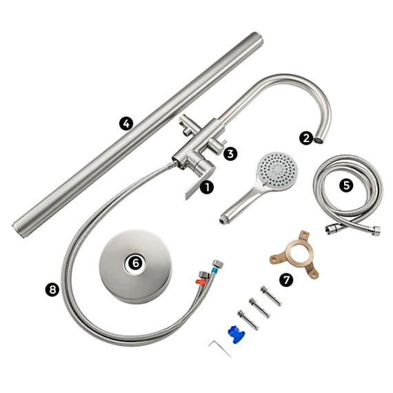 Смеситель для ванны Gappo G3099, сатин - фото 10