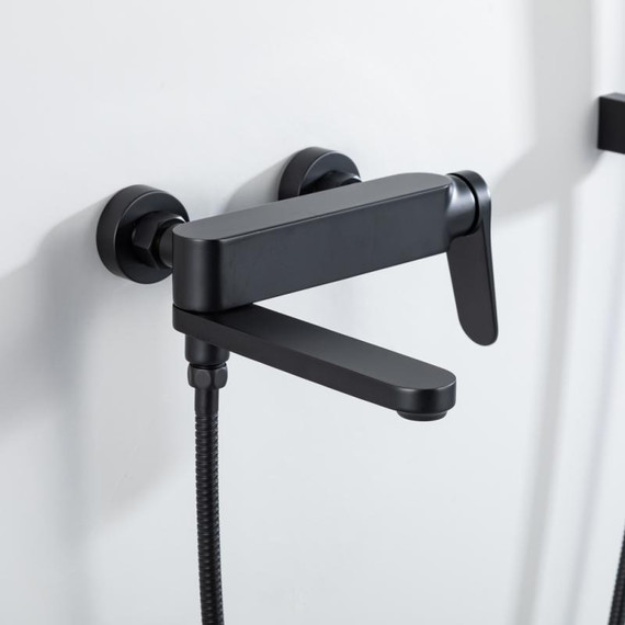 Смеситель для ванны с выдвижным изливом Gappo G10-6 G3210-6, чёрный, Цвет производителя: чёрный - фото 4