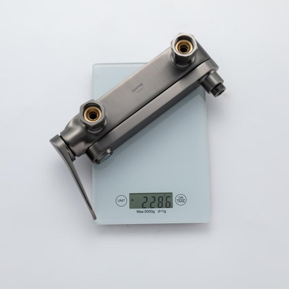 Смеситель для ванны с выдвижным изливом Gappo G10-9 G3210-9, оружейная сталь, Цвет производителя: оружейная сталь - фото 19