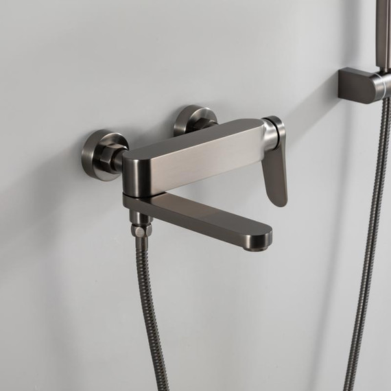 Смеситель для ванны с выдвижным изливом Gappo G10-9 G3210-9, оружейная сталь, Цвет производителя: оружейная сталь - фото 4