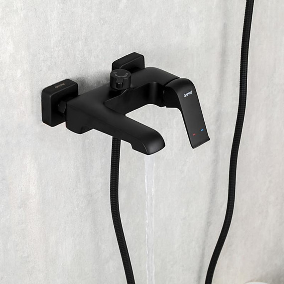 Смеситель для ванны с душевым гарнитуром Gappo Aventador G3250, черный/хром - фото 4