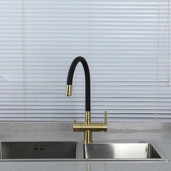 Смеситель для кухни Gappo G4398-33, золото/черный - фото 3