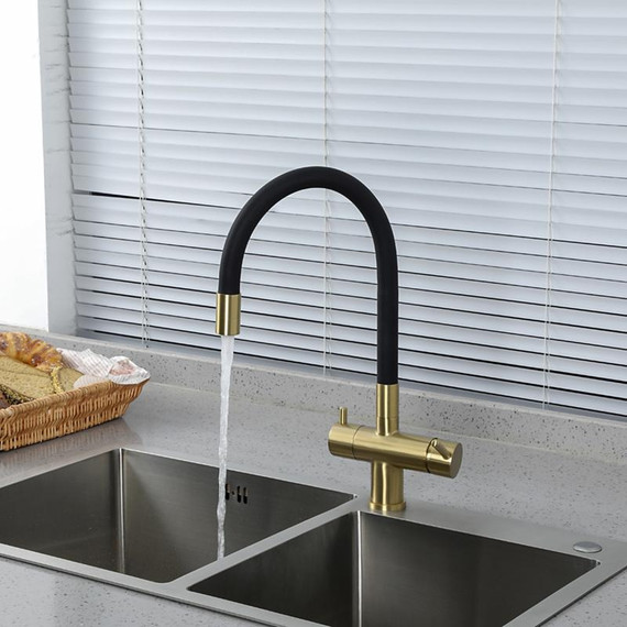 Смеситель для кухни Gappo G4398-33, золото/черный - фото 10