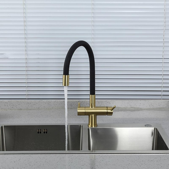 Смеситель для кухни Gappo G4398-33, золото/черный - фото 11