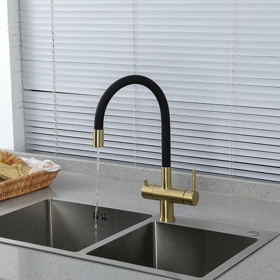 Смеситель для кухни Gappo G4398-33, золото/черный - фото 13