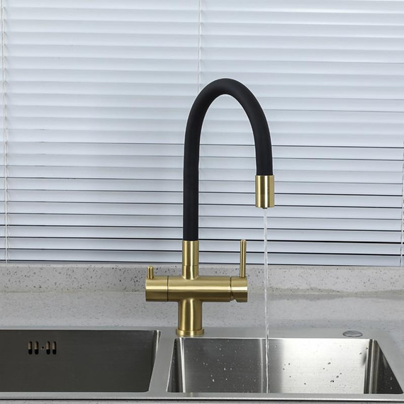 Смеситель для кухни Gappo G4398-33, золото/черный - фото 14