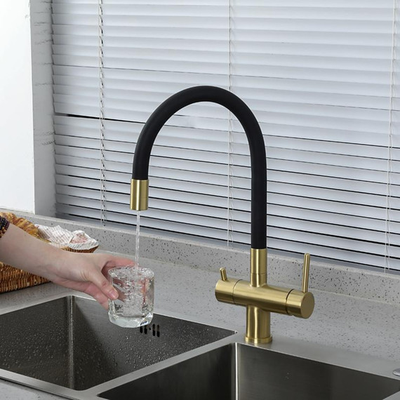 Смеситель для кухни Gappo G4398-33, золото/черный - фото 19