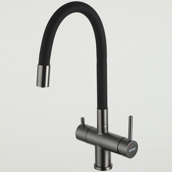 Смеситель для кухни Gappo G4398-39, оружейная сталь/чёрный - фото 2