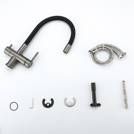 Смеситель для кухни Gappo G4398-39, оружейная сталь/чёрный - фото 30