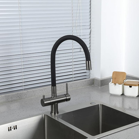 Смеситель для кухни Gappo G4398-39, оружейная сталь/чёрный - фото 6