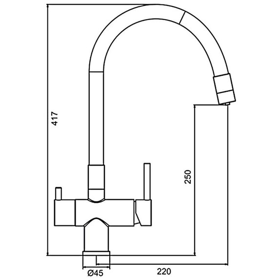 Смеситель для кухни Gappo G4398-39, оружейная сталь/чёрный - фото 31