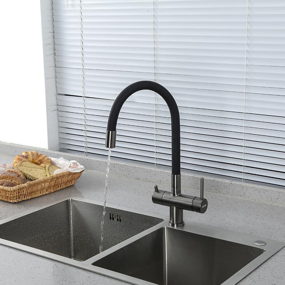 Смеситель для кухни Gappo G4398-39, оружейная сталь/чёрный - фото 9