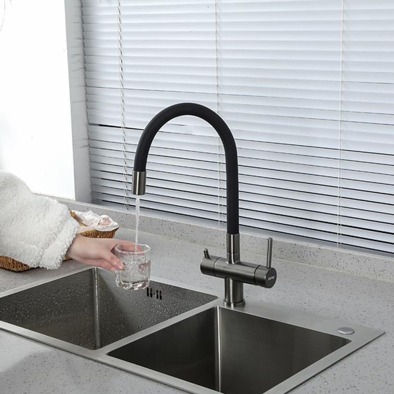 Смеситель для кухни Gappo G4398-39, оружейная сталь/чёрный - фото 11