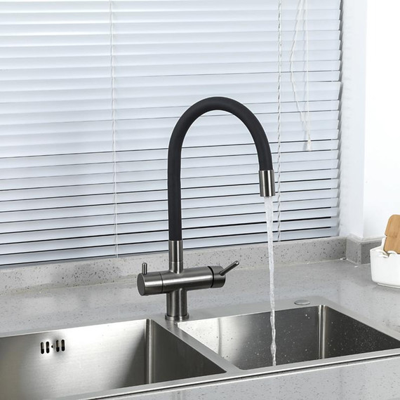 Смеситель для кухни Gappo G4398-39, оружейная сталь/чёрный - фото 14