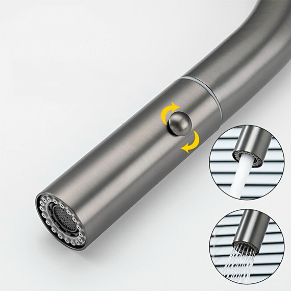 Смеситель для кухни Gappo G4398-41, оружейная сталь - фото 4