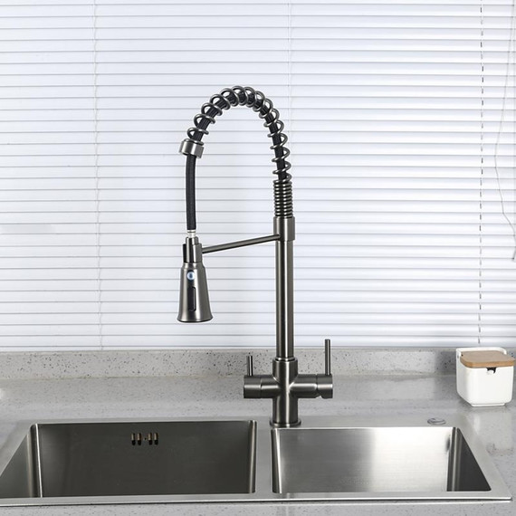 Смеситель для кухни Gappo G4398-69, оружейная сталь - фото 3