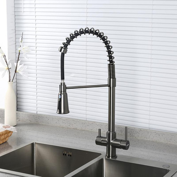 Смеситель для кухни Gappo G4398-69, оружейная сталь - фото 4