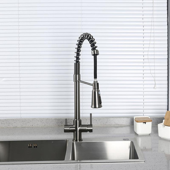 Смеситель для кухни Gappo G4398-69, оружейная сталь - фото 5