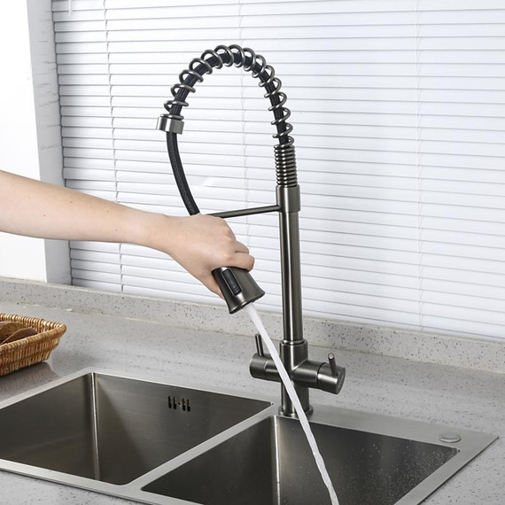 Смеситель для кухни Gappo G4398-69, оружейная сталь - фото 11