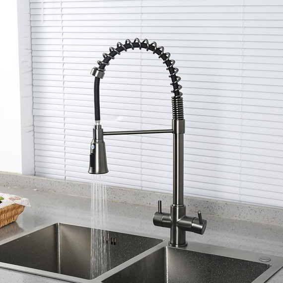 Смеситель для кухни Gappo G4398-69, оружейная сталь - фото 13