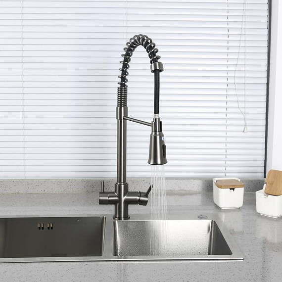 Смеситель для кухни Gappo G4398-69, оружейная сталь - фото 15