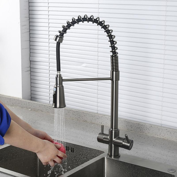 Смеситель для кухни Gappo G4398-69, оружейная сталь - фото 17