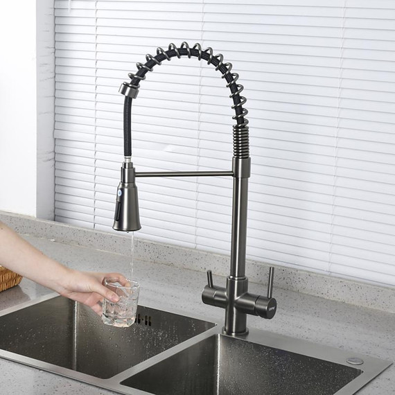 Смеситель для кухни Gappo G4398-69, оружейная сталь - фото 24