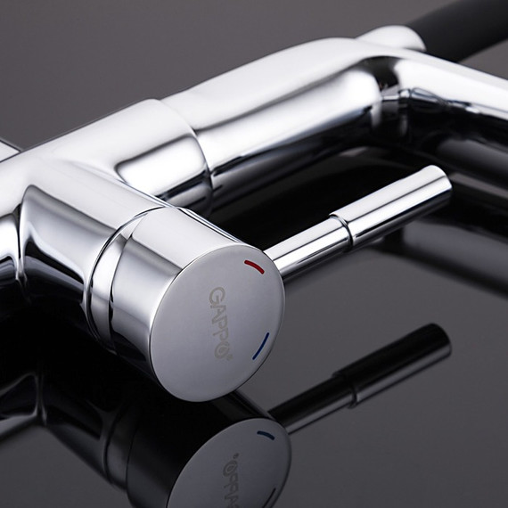 Смеситель для кухни Gappo G4398-7, черный/хром - фото 9