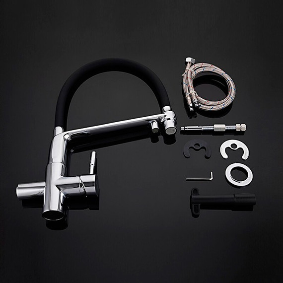 Смеситель для кухни Gappo G4398-7, черный/хром - фото 10