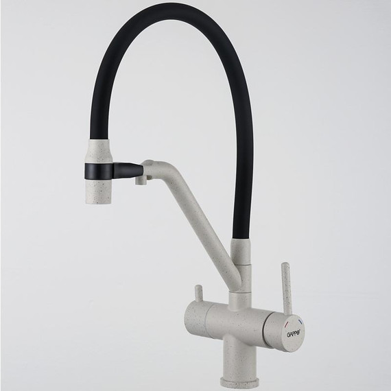 Смеситель для кухни Gappo G4398-81, белый/черный - фото 2