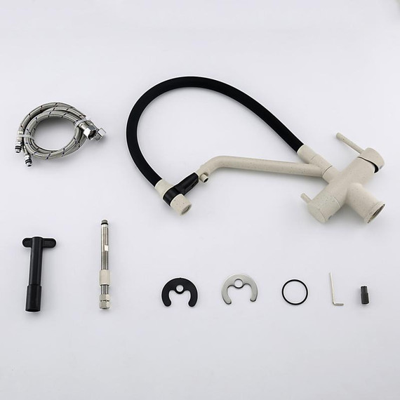 Смеситель для кухни Gappo G4398-81, белый/черный - фото 36