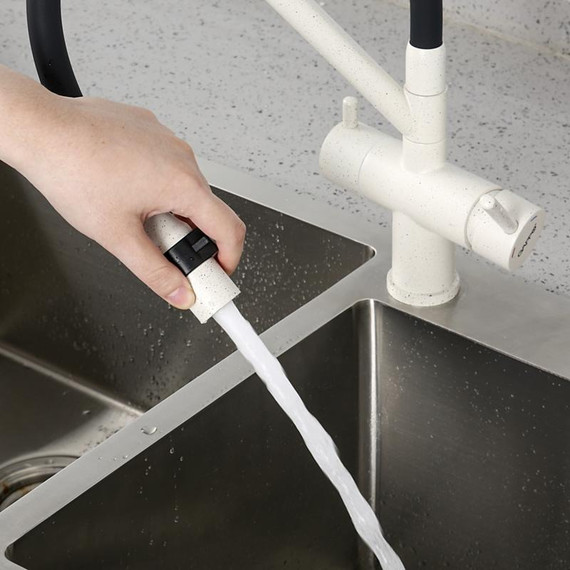 Смеситель для кухни Gappo G4398-81, белый/черный - фото 11